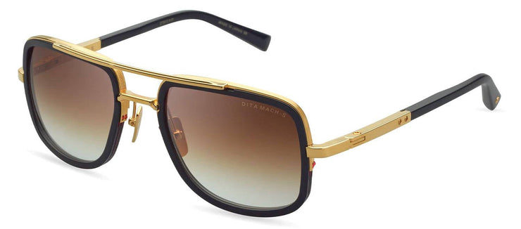Dita MACH-S DT DTS412-A-01 Aviator Metal Gold Sunglasses with Brown Gradient Lens