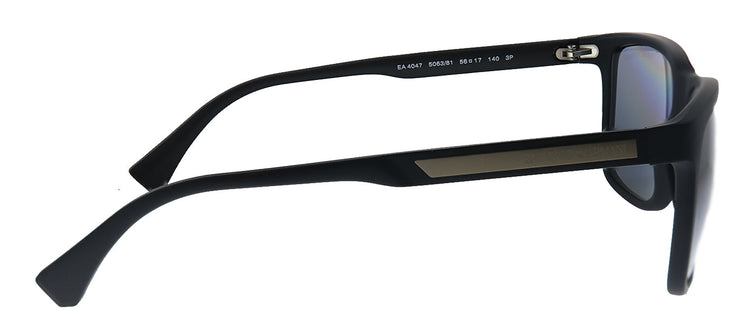 Emporio Armani EA 4047 506381 Square Plastic Black Sunglasses with Grey Polarized Lens
