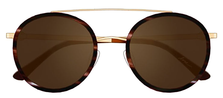 Ellen Degeneres ED CABRILLO PURS Round Metal Havana Sunglasses with Brown Lens