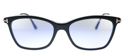 Tom Ford FT 5712-B 001 Square Plastic Shiny Black Eyeglasses with Demo Lens