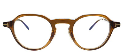 Tom Ford FT 5726-DB 045 Brown Round Plastic Eyeglasses with Demo Lens