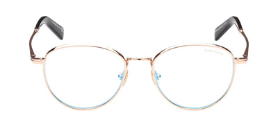 Tom Ford FT 5749-B 028 Round Metal Gold Eyeglasses with Clear Lens