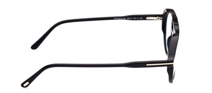 Tom Ford FT 5760-B 001 Aviator Plastic Black Eyeglasses with Clear Lens