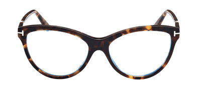 Tom Ford FT 5772-B 052 Cat-Eye Plastic Havana Eyeglasses with Clear Lens