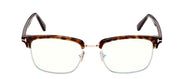 Tom Ford FT 5801-B 052 Square Metal Havana Eyeglasses with Clear Lens