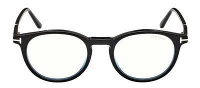 Tom Ford FT 5823-H-B 001 Round Plastic Black Eyeglasses with Clear Lens