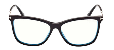 Tom Ford FT 5824-B 001 Cat-Eye Plastic Black Eyeglasses with Clear Lens