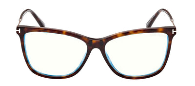 Tom Ford FT 5824-B 052 Cat-Eye Plastic Havana Eyeglasses with Clear Lens