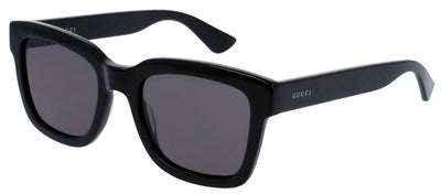 Gucci GG 0001SN 001 Square Plastic Black Sunglasses with Grey Lens