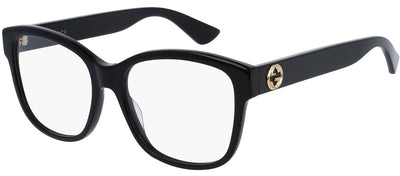 Gucci GG 0038ON 001 Square Acetate Black Eyeglasses with Demo Lens