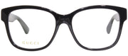 Gucci GG 0038ON 011 Square Plastic Black Eyeglasses with Logo Stamped Demo Lenses
