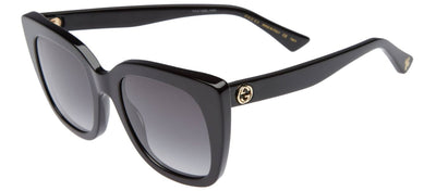 Gucci GG 0163SN 001 Cat-Eye Acetate Black Sunglasses with Grey Lens