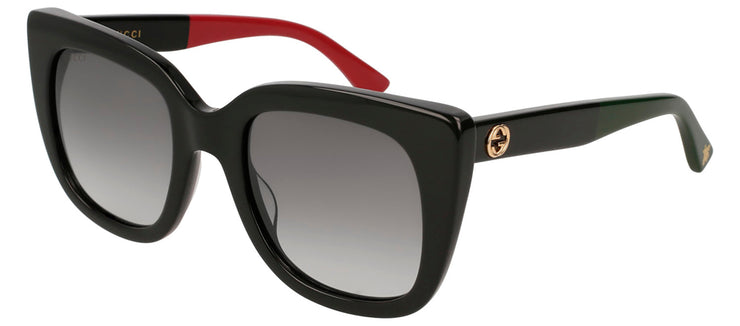 Gucci GG 0163SN 003 Cat-Eye Acetate Black Sunglasses with Grey Gradient Lens