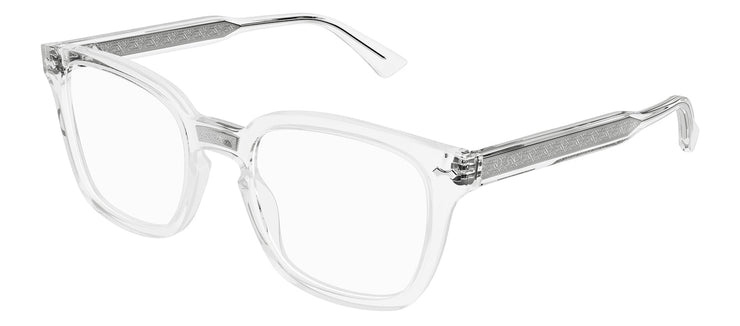 Gucci GG 0184O 012 Square Plastic Crystal Eyeglasses with Logo Stamped Demo Lenses Lens