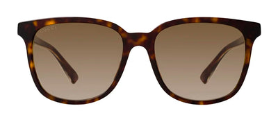 Gucci GG 0376SN 002 Square Plastic Havana Sunglasses with Brown Gradient Lens