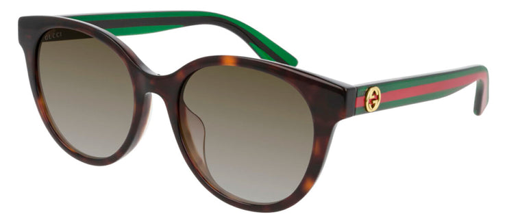 Gucci GG 0702SN 003 Cat-Eye Plastic Havana Sunglasses with Brown Gradient Lens