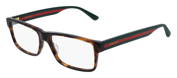 Gucci GG 0752O 002 Rectangle Acetate Havana Eyeglasses with Demo Lens