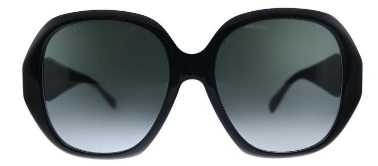 Gucci GG 0796S 001 Geometric Acetate Black Sunglasses with Grey Gradient Lens