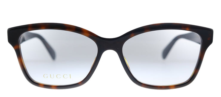 Gucci GG 0798O 002 Rectangle Acetate Havana Eyeglasses with Demo Lens