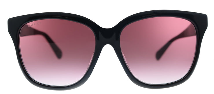 Gucci GG 0800SA 002 Square Acetate Black Sunglasses with Red Gradient Lens