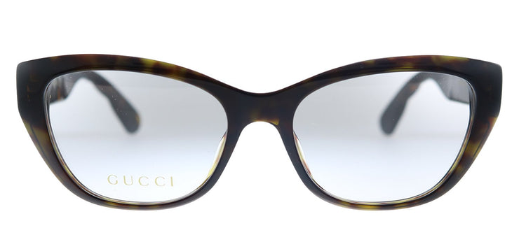 Gucci GG 0813O 002 Cat-Eye Acetate Havana Eyeglasses with Demo Lens