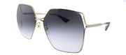 Gucci GG 0817S 001 Geometric Metal Gold Sunglasses with Grey Gradient Lens