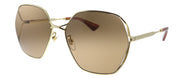 Gucci GG 0818SA 002 Square Metal Gold Sunglasses with Brown Lens