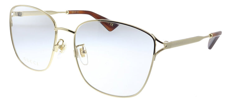 Gucci GG 0819OA 001 Square Metal Gold Eyeglasses with Demo Lens