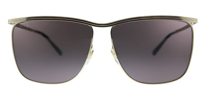 Gucci GG 0821S 001 Square Metal Gold Sunglasses with Grey Lens