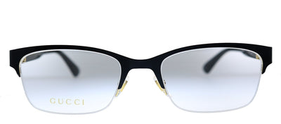 Gucci GG 0828O 001  Semi-Rimless Metal Black Eyeglasses with Demo Lens