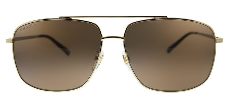 Gucci GG 0836SK 002 Aviator Metal Gold Sunglasses with Brown Polarized Lens