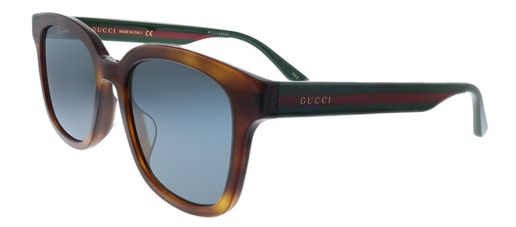Gucci GG 0847SK 004 Rectangle Acetate Havana Sunglasses with Grey Lens