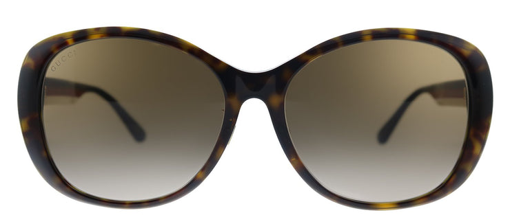 Gucci GG 0849SK 003 Butterfly Acetate Havana Sunglasses with Brown Gradient Lens