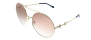 Gucci GG 0878S 003 Round Metal Gold Sunglasses with Brown Gradient Lens