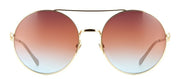Gucci GG 0878S Round Metal Gold Sunglasses with Brown Gradient Lens