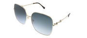 Gucci GG 0879S 001 Square Metal Gold Sunglasses with Grey Gradient Lens