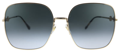 Gucci GG 0879S 001 Square Metal Gold Sunglasses with Grey Gradient Lens