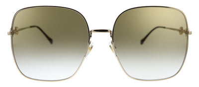 Gucci GG 0879S 002 Square Metal Gold Sunglasses with Brown Gradient Lens