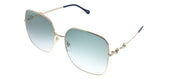 Gucci GG 0879S 003 Square Metal Gold Sunglasses with Green Gradient Lens