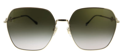 Gucci GG 0882SA 002 Square Metal Gold Sunglasses with Brown Gradient Lens