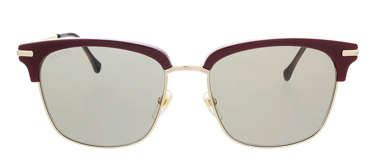 Gucci GG 0918S Rectangle Acetate Burgundy Sunglasses with Green Lens