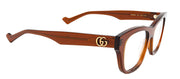 Gucci GG 0999O 003 Cat-Eye Plastic Brown Eyeglasses with Logo Stamped Demo Lenses