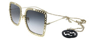 Gucci GG 1033S 002 Square Metal Gold Sunglasses with Grey Gradient Lens