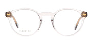 Gucci GG 1054O 002 Round Metal Gold Eyeglasses with Logo Stamped Demo Lenses