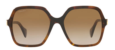 Gucci GG 1072S 002 Square Plastic Havana Sunglasses with Brown Gradient Lens