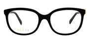 Gucci GG 1075O 004 Rectangle Plastic Black Eyeglasses with Logo Stamped Demo Lenses