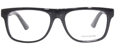 Gucci GG 1117O 001 Rectangle Plastic Black Eyeglasses with Logo Stamped Demo Lenses