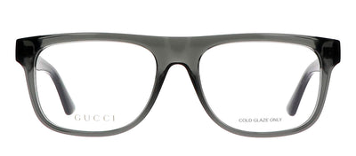 Gucci GG 1117O 003 Rectangle Plastic Grey Eyeglasses with Logo Stamped Demo Lenses