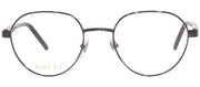Gucci GG 1162O 002 Geometric Metal Gunmetal Eyeglasses with Logo Stamped Demo Lenses