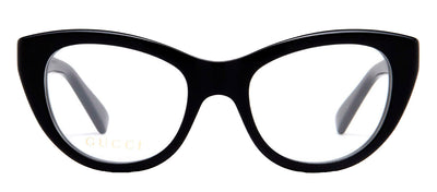 Gucci GG 1172O 001 Cat-Eye Plastic Black Eyeglasses with Logo Stamped Demo Lenses